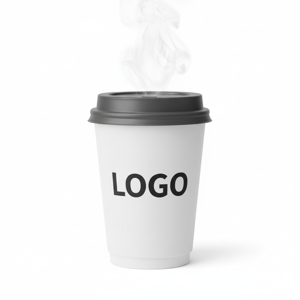 Kaffeebecher aus Pappe mit individuellem Firmenlogo – personalisierter Einwegbecher für Unternehmen