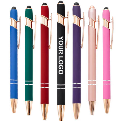 Goldfarbener Metall-Kugelschreiber mit edler Logo-Gravur – exklusiver Werbeartikel für Firmen